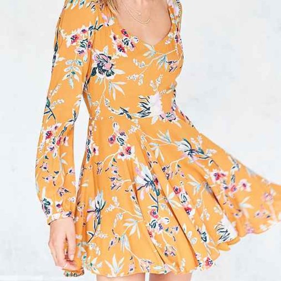 Floral Print Long-Sleeve Mini Dress, Size 2 NWOT - Picture 5 of 16